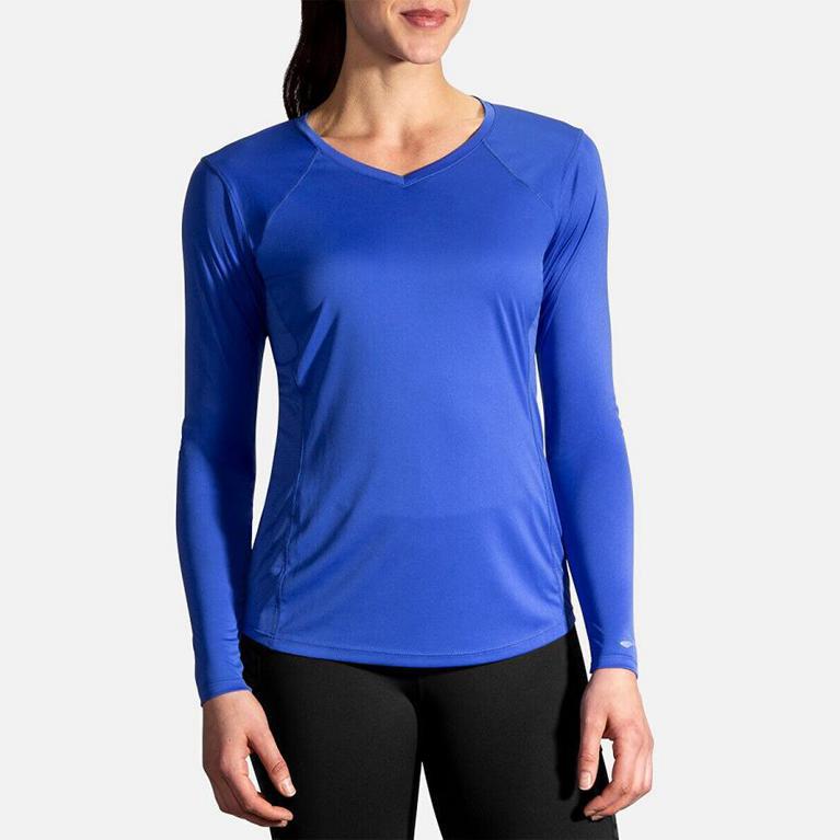 Brooks Women's Stealth Long Sleeve Running Shirt - Blue (PSVX92074)